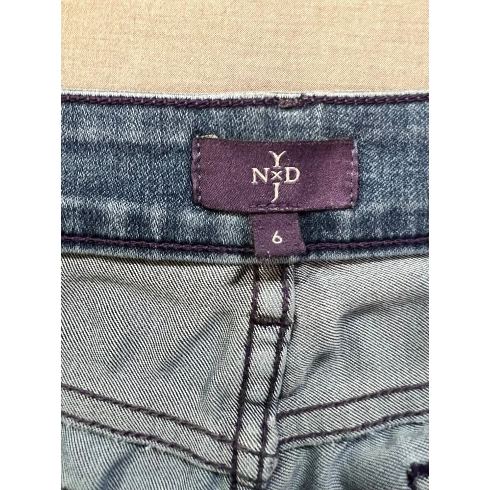 NYDJ Alina Leggings Pants‎ Womens 6 Blue Denim Belted Pockets 32x29. - Picture 4 of 13